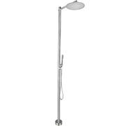 Freestanding Outdoor Shower Column, Stainless Steel Shower Fixture with Adjustable Head & Handheld Spray for Pool Garden Patio