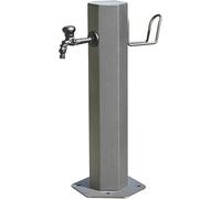 Freestanding Outdoor Stainless Steel Garden Water Column with Hexagonal Spigot - Anti-Freeze Floor Mount Tap for Efficient Irrigation & Watering