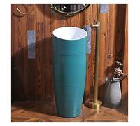 Freestanding Pedestal Sink Floor Standing Art Bathroom Ceramics Retro Industrial Style Decor with Hard and Easy to Clean Basin Unit, Bathroom(M,Without (G Without mirror)