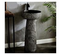 Freestanding Pedestal Sink Floor Standing Art Bathroom Countertop Ceramics Retro with Hard and Easy to Clean Basin Unit, Waterproof Rustproof(X) (X)