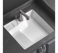 Freestanding Plastic Single Bowl Utility Sink, Small Deep Shop Sink with Tap, for Garage, Laundry and Commercial Use