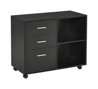 Freestanding Printer Stand Unit Office Desk Side Mobile Storage w/ Wheels 3 Drawers