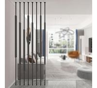 Freestanding Privacy Partition Room Divider with Long Support Rod for Living Room and Bedroom Separation