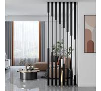 Freestanding Privacy Screen - Black Metal Room Divider for Enhanced Space Separation in Home & Office