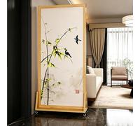 Freestanding Privacy Screen, Mobile Rolling Decor Partition for Home, Sturdy Frame for Modern & Traditional Styles, 71 x 30 x 187.5 cm