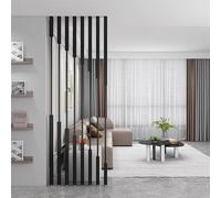 Freestanding Privacy Screen Room Divider with Geometric Design for Indoor and Commercial Spaces, Modern Partition Decor