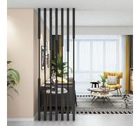 Freestanding Privacy Screen with Adjustable Feet, Wrought Iron Divider for Enhanced Home and Office Space Separation