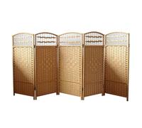 Freestanding Privacy Screen With Woven Fiber 4/5/6 Panel Room Divider Suitable For Home Offices, Gardens, And Patios(Color1,100X40CM-5 piece)