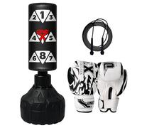 Freestanding Punching Bag Set for Kids - Includes Boxing Gloves - Heavy Duty Kickboxing, MMA & Fitness Training Set for Home Use - Perfect for Strength, Endurance & Active Play (Black)