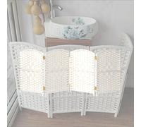 Freestanding Rattan Room Divider 7-Piece Movable Folding Partition for Bedroom Balcony Kindergarten - Stylish Indoor Decor (30x50cm)