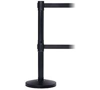 Freestanding Retractable Barrier Iron/plastic 5 x 101.5 cm Black Pack of 2