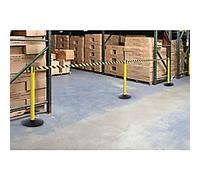 Freestanding Retractable Barrier Steel 101.5 cm Yellow, Black Pack of 2