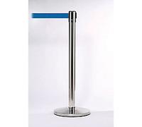 Freestanding Retractable Barrier Stell, Plastic 5 cm Silver, Blue Pack of 2