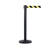 Freestanding Retractable Barrier Stell, Plastic 5 cm Yellow, Black Pack of 2