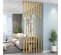 Freestanding Room Divider Columns, Privacy Screen with Metal Slats for Flexible Space Partition in Bedroom, Living Room, Office, and Entrance