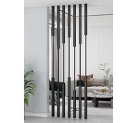 Freestanding Room Divider Partition, Modern Privacy Screen with Slim Pillar Design for Office and Home Decor