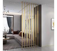 Freestanding Room Divider with Adjustable Feet - Metal Wrought Iron Privacy Screen for Living Room Decor and Space Partition