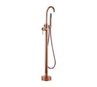 Freestanding Rose Gold Bath Taps with Hand Shower - High Flow Brass Hot & Cold Floor Standing Bath Faucets for Modern Bathrooms