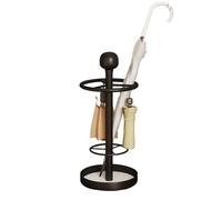 Freestanding Round Umbrella Stand Holder - Multi-functional Iron Storage Rack for Home, Office, Hotel & Commercial Use - Stylish Black 30cm/11.8in Umbrella