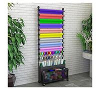Freestanding Scarf and Ribbon Storage Holder with Partitions, Wrapping Paper Display Stand, Heavy Duty Iron Frame for Florist and Gift Shop