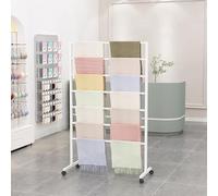Freestanding Scarf Rack with Wheels - Modern Silk & Blanket Display Stand for Retail Stores, Flower Shops & Crafts - White, 80x40x145CM - Stylish & Portable Storage Solution