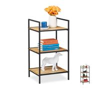 Freestanding shelf Open Bookcase 3 Tiers Bamboo & Metal Freestanding Shelf Unit