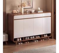 Freestanding Shoe Cabinet, Farmhouse Style 4-Drawer Organizer for Entryways, Living Rooms, Bedrooms, Space-Saving Solution