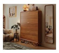 Freestanding Shoe Storage Cabinet - Adjustable Shelf nizer with 3 Flip Drawers & Open Shelves for Hidden Shoe Storage (90x24x120cm) - Perfect for Entryway & Closet