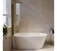 Freestanding Shower Bath Single Ended Left Hand Corner with Brass Bath Screen 1600 x 780mm - Cove