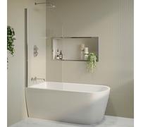 Freestanding Shower Bath Single Ended Left Hand Corner with Chrome Bath Screen 1500 x 800mm - Amaro