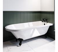 Freestanding Single Ended Bath with Black Feet 1670 x 740mm - Park Royal