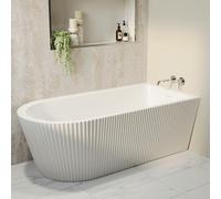 Freestanding Single Ended Right Hand Fluted Corner Bath 1650 x 800mm - Amaro