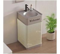 Freestanding Sink, Modern Luxury Bathroom Basin, Industrial Vanity for Commercial Spaces, Iron Construction, Elegant and Functional Design