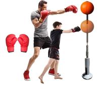FreeStanding Speed Bag, Boxing Bag Stand, Cobra Reflex Bag with Suction Cup Base, Advanced Reflex Punching Bag for Training Speed Reaction, Height Adjustable Boxing Punching Bag for Adults & Teenager