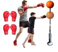 FreeStanding Speed Bag, Boxing Bag Stand, Cobra Reflex Bag with Suction Cup Base, Advanced Reflex Punching Bag for Training Speed Reaction, Height Adjustable Boxing Punching Bag for Adults & Teenager