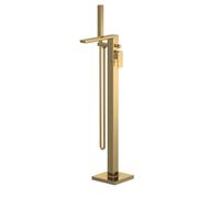 Freestanding Square Bath Shower Mixer Tap - Brushed Brass