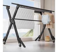 Freestanding Stainless Steel Clothes Drying Rack Expandable Anti Slip Laundry Drying Rack for Clothes Sheets Shoes Dolls Adjustable 150 250 cm