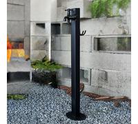 Freestanding Stainless Steel Garden Water Column, Antifreeze Faucet Post for Outdoor Irrigation & Watering, Vertical Courtyard Faucet - Black Finish