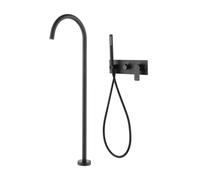 Freestanding Taps for Bath Black Single Lever Gooseneck Bathroom Shower Taps Made of Copper