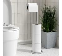 Freestanding Toilet Roll Holders Folding Paper Holder Stainless Steel Bathroom Stand, Anti Rust Pedestal Free Standing Storage Dispenser Holds 5
