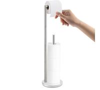 Freestanding Toilet Roll Holders for Bathroom Toilet Roll Storage,Free-standing Stainless Steel Toilet Roll Holder Stand with Drawing Finish, Pedestal Toilet Roll Storage Dispenser (Silver)