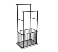 Freestanding Towel Rack Towel Shelf Towel Stand 2 Tier Metal Towel Rack with Removable Laundry Basket and Marble Base Towel Stand Nordic Towel Holder for Bedroom Standing