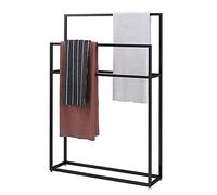Freestanding Towel Rack with 3 Rails - Stylish Bathroom & Hotel Towel Storage Space-Saving Clothes Valet Stand for nized Home Use