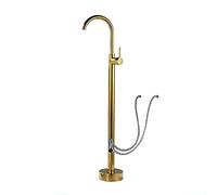 Freestanding Tub Filler All-Copper Retro Bathtub Faucet, 360°Rotation Spout, Single Handle Hot and Cold Water Mixer Tap, Floor Mount Shower,A,Perforated (Color : B, Size : Perforated)