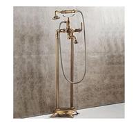 Freestanding Tub Filler Floor Mount Bathtub Faucet Double Handle Filler Mixer Tap, with Swivel Spout, for Bathroom(B)