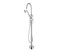 Freestanding Tub Filler Floor Mount Bathtub Faucet Floor Mounted Tub Tap Brass Filler Mixer Tap, for Bathroom(Chrome)