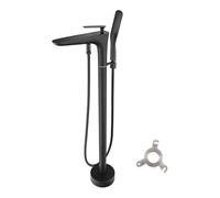 Freestanding Tub Filler Floor Mount Bathtub Faucet High-Flow hot and Cold Water Dual-Control Vertical Shower Set(Matte Black)