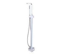 Freestanding Tub Filler Floor Mount Bathtub Faucet Mounted Filler Mixer Tap with Swivel Spout for Bathroom(Chrome)
