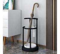 Freestanding Umbrella Holder with Removable Water Tray & Hooks - Stylish Indoor Umbrella Stand for Entryway Living Room Office & Store (Black)