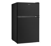Igenix IG347FFB Freestanding Under Counter Fridge Freezer with 1 Safety Glass Shelf and 1 Salad Drawer, Reversible Door with two compartments, Adjustable Feet, 47 cm Wide, Black